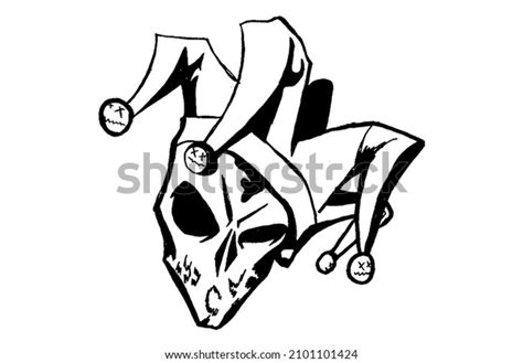 Clown Head Character Graffiti Drawing Black Stock Illustration ...