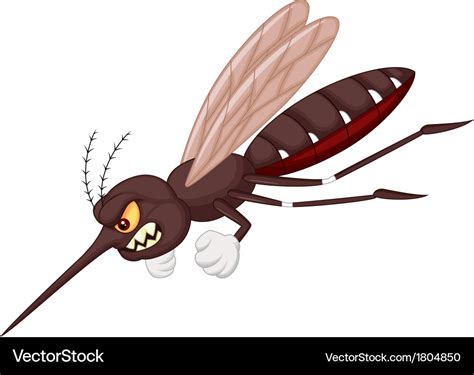 Angry mosquito cartoon Royalty Free Vector Image