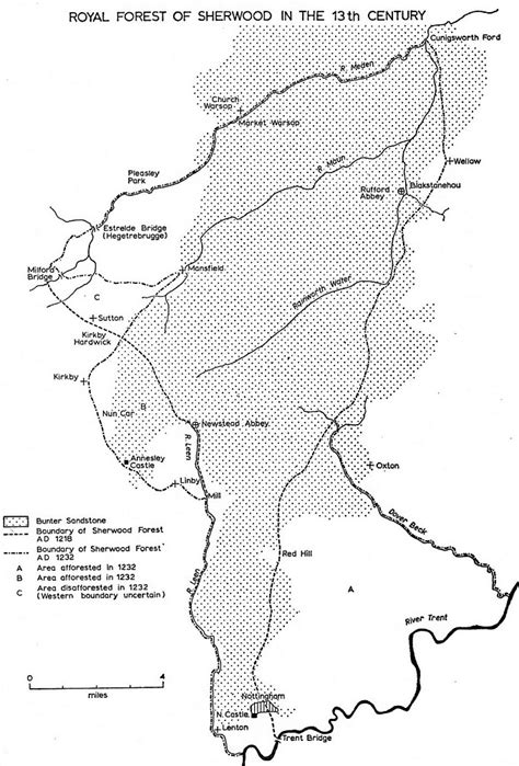 Robin Hood – The Facts and the Fiction » Map of the Royal Forest of ...