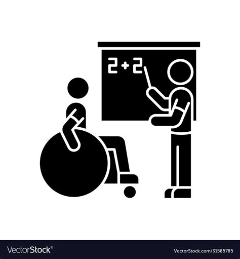 Inclusive education black glyph icon Royalty Free Vector