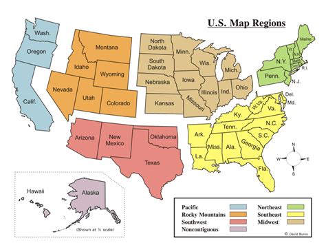 Blank 5 Regions Of The United States Printable Map