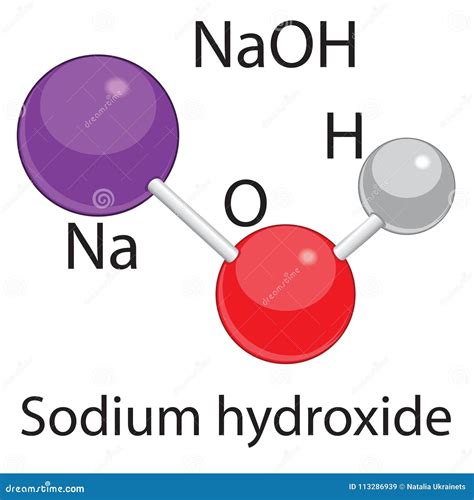 Sodium hydroxide molecule stock vector. Illustration of structure ...