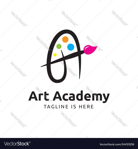 Art academy logo template Royalty Free Vector Image