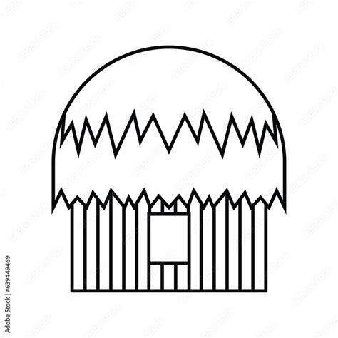 Papua traditional house vector illustration design elements, indonesian ...