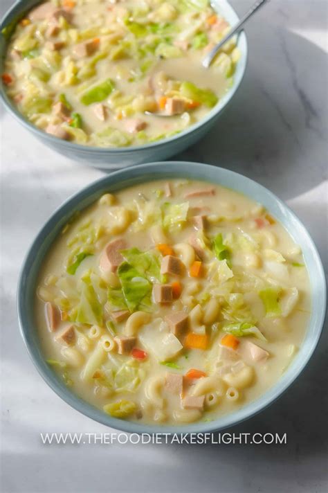 Sopas (Vegan Filipino Macaroni Soup) - The Foodie Takes Flight