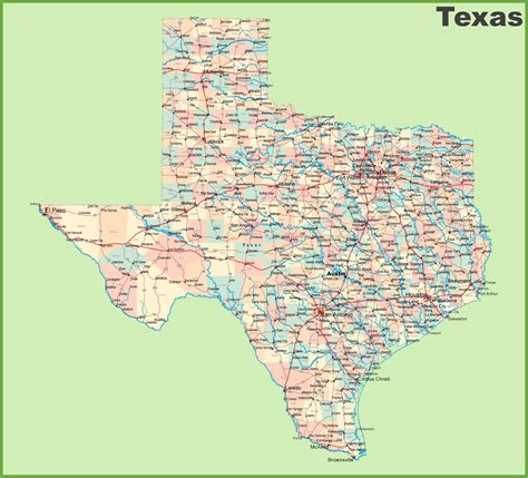 Road map of Texas with cities - Ontheworldmap.com