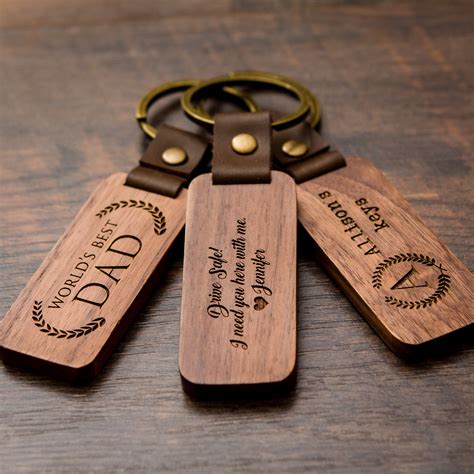 Engraved Wood Key Chain Custom Valentines Day Gift for | Etsy