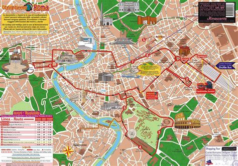 Map of Rome hop on hop off bus tour with City SightSeeing Rome Travel ...