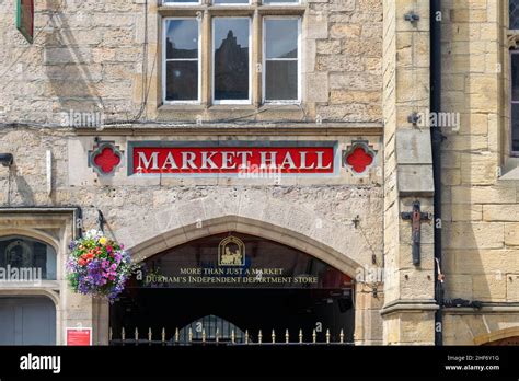 Durham, UK - 14th July 2019: Durham's Market Hall is the beating heart ...