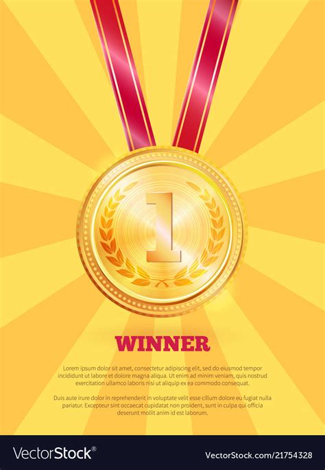 Winner poster and text sample Royalty Free Vector Image