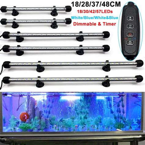 Rosnek Submersible LED Aquarium Light Fish Tank Light with Timer Auto ...