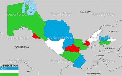 Uzbekistán - Mapa Político