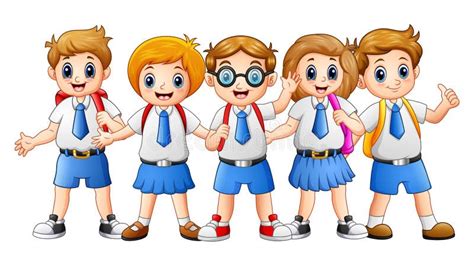 Happy school kids cartoon stock vector. Illustration of preschool ...