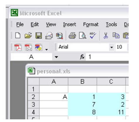 Matrix operations in excel