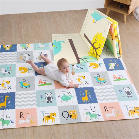 Baby Play Mat Foam Playmat for Baby Reversible Foldable Waterproof Soft ...