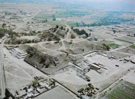 Aerial photo of the Great Pyramid of Cholula. Nearly twice as large as ...