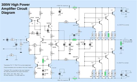 300W High Power Amplifier Circuit - Electronic Circuit