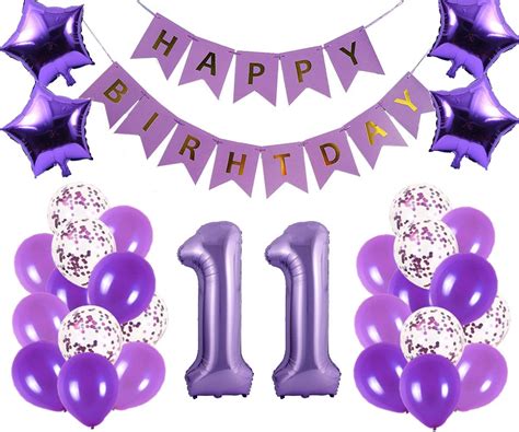 Amazon.com: 11th Birthday Party Decorations Kit Happy Birthday Banner ...