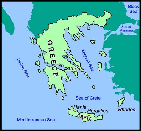 Crete Greece map - Map of Crete and Greece (Southern Europe - Europe)