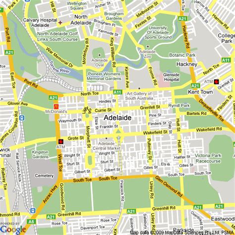 Map of Adelaide, South Australia | Hotels Accommodation