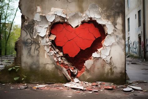 Free AI Image | Close up on broken heart graffiti