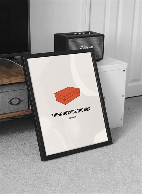 Think Outside the Box Poster Motivational Poster Sneaker | Etsy