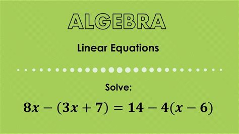 Linear Equations. Example. - YouTube