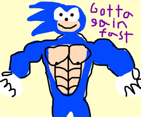 Buff Sonic the Hedgehog - Drawception