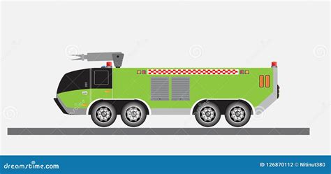 Airport Fire Truck Vector stock vector. Illustration of airport - 126870112