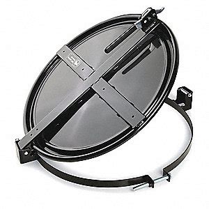 PIG Steel Drum Lid, Latching Lid, Black, Number of Openings 0, 23-1/4 ...