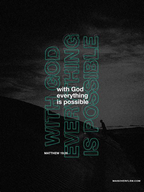 With God everything is possible - Matthew 19:26 | Christian quotes ...