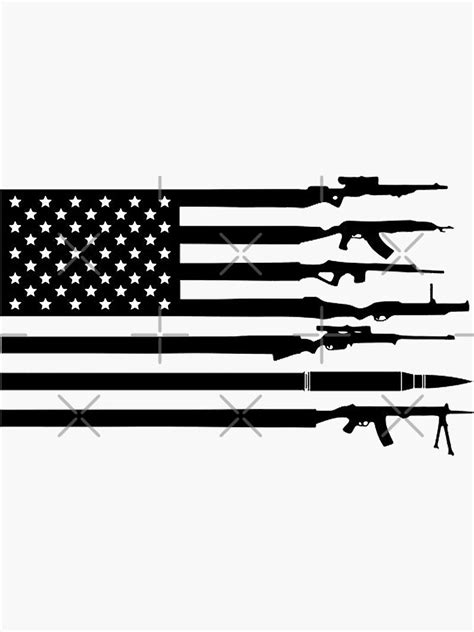 "American Flag Guns" Sticker for Sale by unionpride | Redbubble