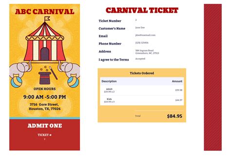 Carnival Ticket Template - PDF Templates | Jotform