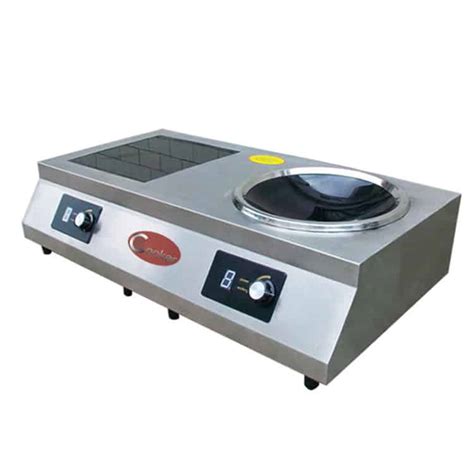 induction hob with wok burner from professional mfgr AT Cooker