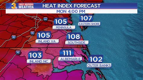 First Warning Forecast: Heat index near 110 Monday and Tuesday