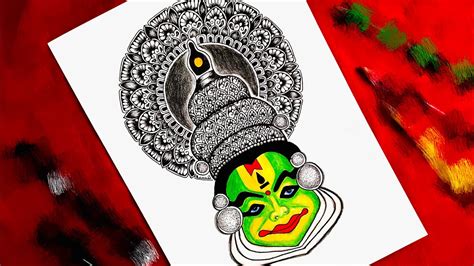 Kathakali Mandala Art Kathakali Face Drawing Tutorial Onam Festival ...