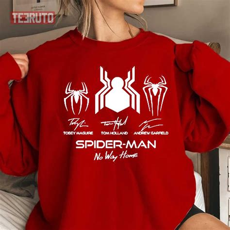 Marvel Three Spider-man No Way Home Logo Signatures Unisex Sweatshirt ...