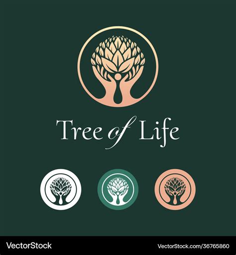 Tree life logo design Royalty Free Vector Image