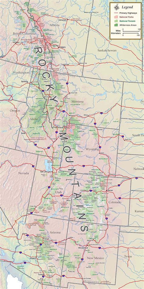 Map of the Rocky Mountains - Rocky Mountain Maps & Guidebooks