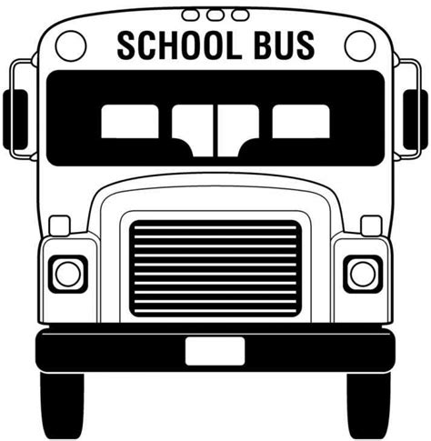 School Bus Outline Coloring Page