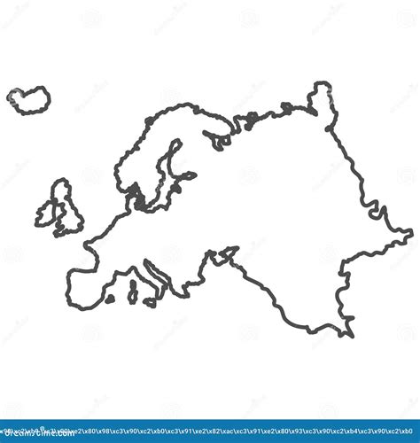 Europe Outline World Map, Vector Illustration Isolated on White. Map of ...