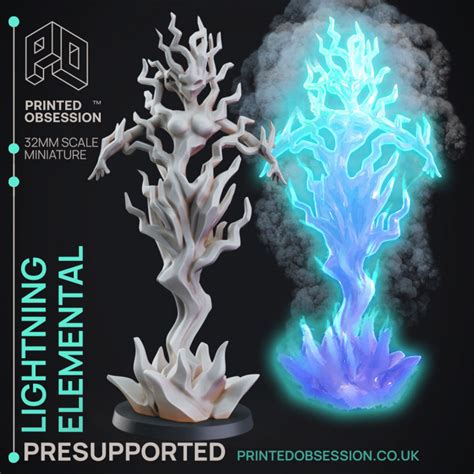 3D Printable Lightning Elemental - Frankensteins Lab - PRESUPPORTED ...