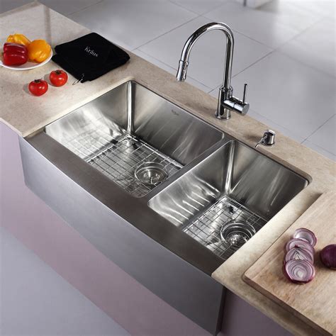 Farmhouse Kitchen Sink Double Bowl