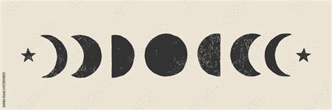 Trendy Moon Phases abstract contemporary aesthetic banner, wall art ...