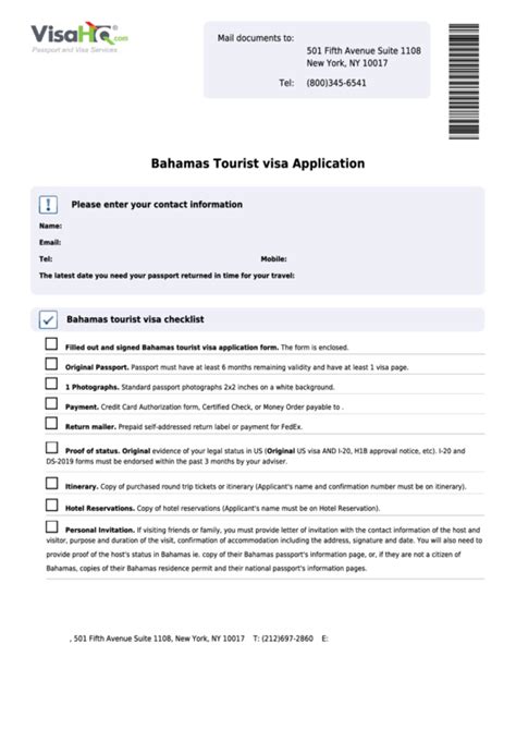 Bahamas Visa Application Form Pdf 2023 - Applicationforms.net