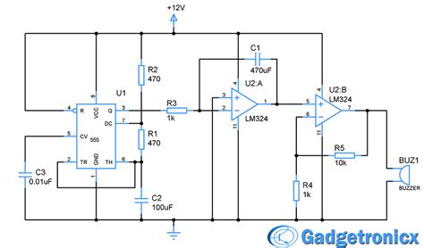 Making a real Siren circuit using timer and Opamp - Gadgetronicx