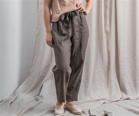 Linen pants for woman. Summer pants. High waisted tapered woman's ...