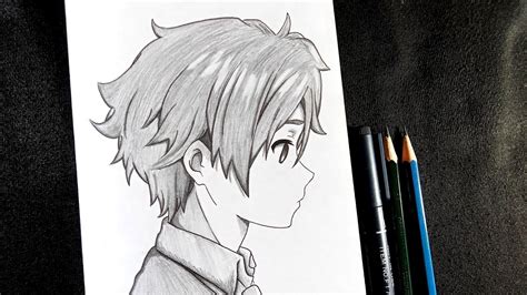 how to DRAW anime boy in SIDE VIEW ( Anime Drawing Tutorial For ...