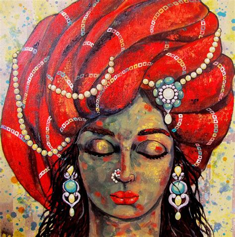 Turban-Girl-4 | | Red wall art, Portrait painting, Art