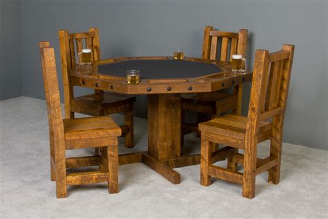 Barnwood Poker Table - Viking Log Furniture